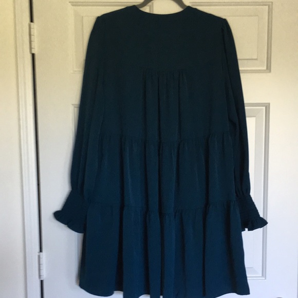 NWOT Tuckernuck Kenzo dress in deep blue crepe L - Picture 7 of 10
